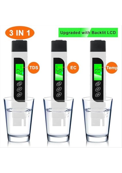 Tds Metre Dijital Su Test Cihazı Doğru ve Güvenilir Tds Metre Ec Metre ve Sıcaklık Ölçer 3&#39 Te 3 Su Test Ölçer (Yurt Dışından) fiyatları