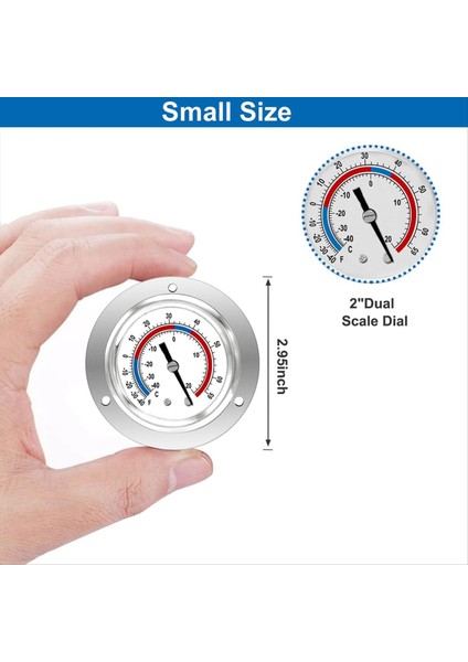 Soğutucu Termometre Kılcal Tasarım Soğutma Göstergesi -40 Ila 65 ℉ / -40 Ila 20 ℃ 2 Inç Arama Paslanmaz Çelik Panel Montajı (Yurt Dışından) indirimleri