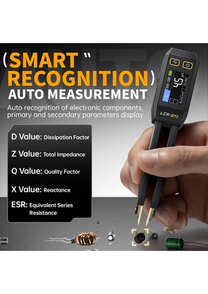 Fnirsi Lcr-St1 Mini Akıllı Tweezer Lcr Smd Esr Test Cihazı Direnç Kapasitans Endüksiyon Süreklilik Diyot Ölçüm Testi (Yurt Dışından) indirimleri