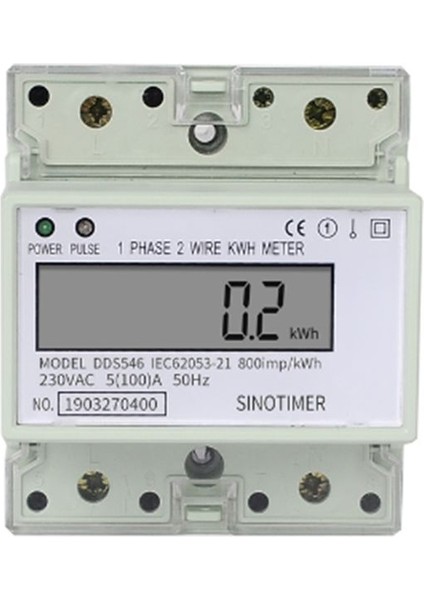 Elektrikli Tek Fazlı Iki Tel Ac 220V 100A Enerji Ölçer Kwh Karşı Tüketim Analog Elektrik Wattmetre (B) (Yurt Dışından)