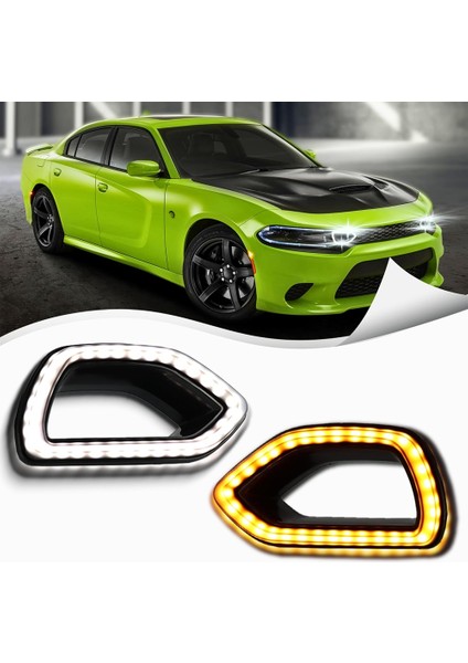 Dodge Charger Için Izgara Işıkları 2015-2022 Srt/scat Paketi Dönüş Sinyal Lambası Drl Sis Lambası Gündüz Koşu Işıkları (Yurt Dışından) modelleri