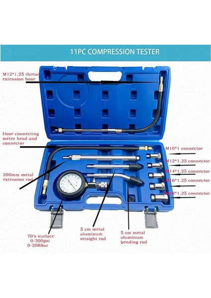 Otomobil Sıkıştırma Test Aracı Motor Silindir Sızıntısı Sıkıştırma Test Basıncı Motor Silindir Basınç Göstergesi (Yurt Dışından) fiyatları
