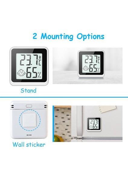 Bluetooth Uyumlu Termometre LCD Dijital Sıcaklık Sensörü Nem Ölçer Iç Mekan Higrometre Ölçüm Göstergesi Siyah (Yurt Dışından) indirimleri