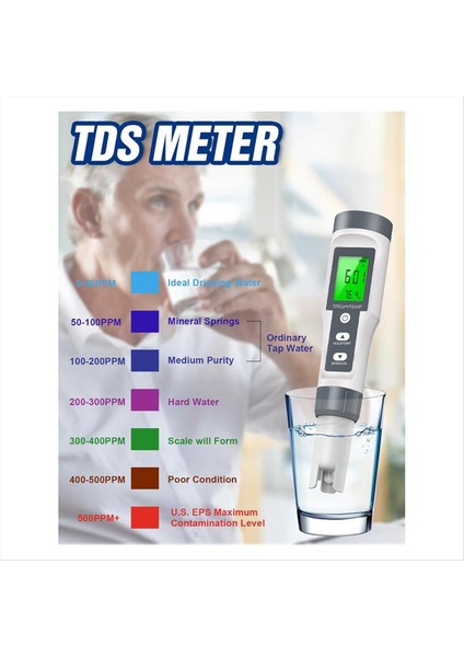 Tds/ph/sıcaklık Su Için 3-1 Arada Ph Metre 0-14 Ph Dijital Ph Metre 0 01 Yüksek Hassas Su Kalitesi Test Cihazı (Yurt Dışından) indirimleri