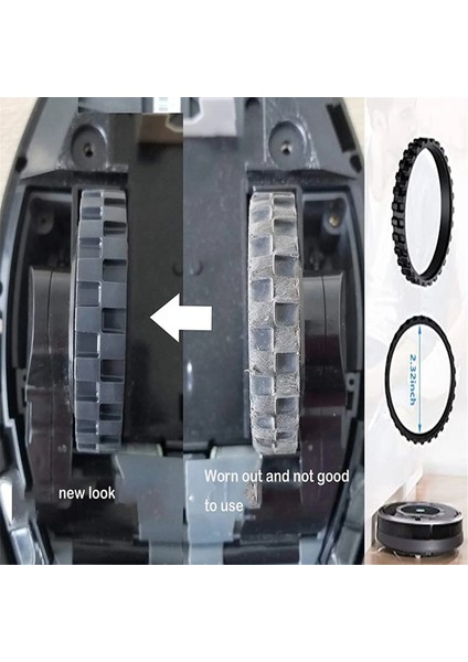 Yedek Ön Tekerlek ve Lastikler Irobot Roomba 500 600 700 800 900 Serisi 860 870 675 880 960 980 Anti Kayma Parçaları (Yurt Dışından) modelleri