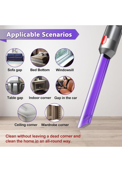 LED Işık Boru Çatlak Aracı Esnek Uzatma Hortumu Dyson V7 V8 V11 V11 V15 Vakum Süpürge Parçaları (Yurt Dışından) fırsatları