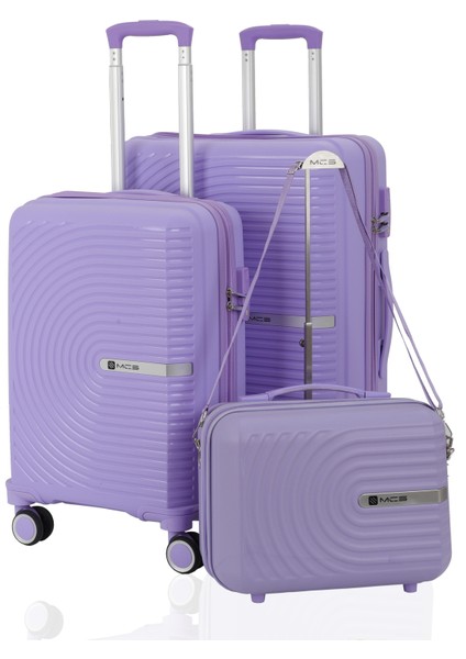 Polipropilen 3'lü Valiz Seti Orta & Kabin & Makyaj V374