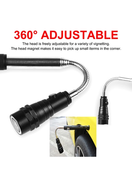 5pcs Manyetik Pick-Up Aracı Seti Teleskop Pikap Çubukları 360 Döner Muayene Aynası Manyetik El Feneri (Yurt Dışından) modelleri