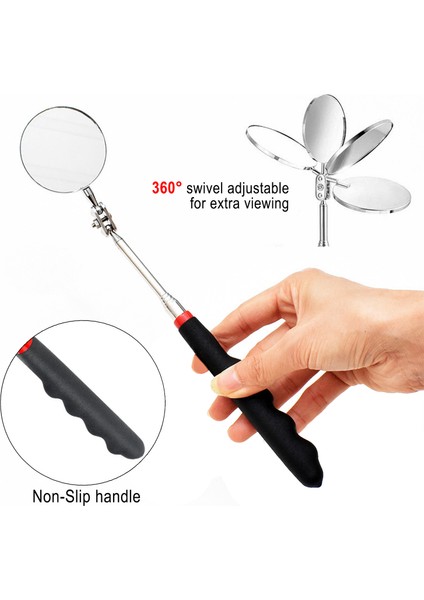 5pcs Manyetik Pick-Up Aracı Seti Teleskop Pikap Çubukları 360 Döner Muayene Aynası Manyetik El Feneri (Yurt Dışından) fırsatları