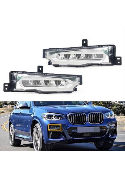 Araba Ön Tampon LED Bmw Için Gündüz Çalışan Işık Bmw X3 X4 G01 G02 17-19 Araç Sürüş Lambası LED Drl Sis Lambası 63177412527 L (Yurt Dışından) modelleri