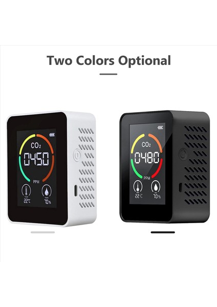 2x Hava Monitörü Co2 Karbon Dioksit Dedektörü Hava Kalitesi Sıcaklık Nem Monitörü Co2 Için Hızlı Ölçüm Ölçer Siyah (Yurt Dışından) fırsatları