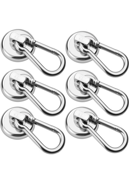 6 Paket Manyetik Kancalar, Döner Karabin Kancalı, Gümüş Olan Ağır Hizmet Tipi Neodimyumu Manyetik Kancalar (Yurt Dışından)