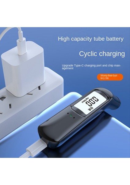 LED Ekranlı Taşınabilir Temassız Alkol Test Cihazı Breathalyzer Şarj Edilebilir Otomatik Alkol Test Cihazı Siyah (Yurt Dışından) indirimleri