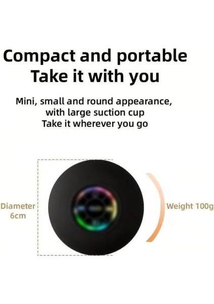 Duş Hoparlör Mini Bluetooth Duş Hoparlör Su Geçirmez Mini Portatif Duş Hoparlör Açık Hoparlör Için LED Işık (Yurt Dışından) fırsatları