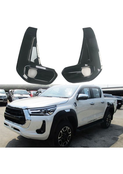 2paır Pıckup Araç Ön Tampon Sis Light Lamba Hoods Konut Kapağı Toyota Hilux Revo 2020 2021 (Yurt Dışından) modelleri