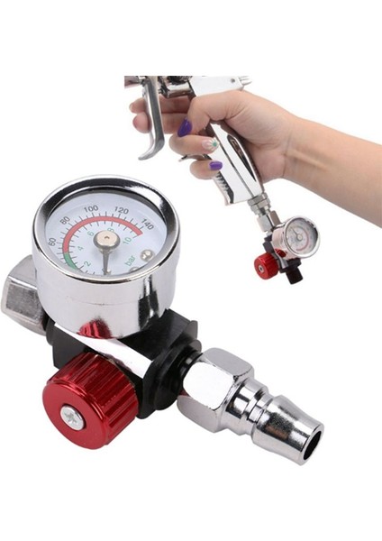 3pcs Yüksek Kaliteli Boya Püskürtücü Hava Regülatörü Basınç Göstergesi ve Adaptör Pnömatik Hava Basınç Regülatör Basınç Göstergesi (Yurt Dışından) modelleri