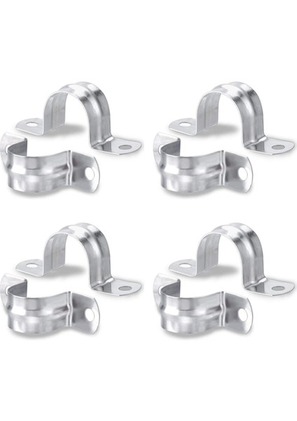 240 Paket M25 (1 Inç) Paslanmaz Çelik Sert Boru Kayışı 2 Delikli Kablo U Braket Kelepçe Askısı (Yurt Dışından)