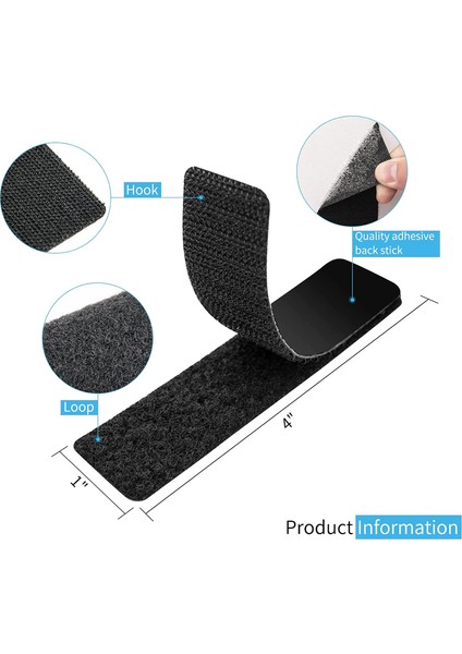 40 Adet Kanca ve Döngü Bant Sırt, 1,2 Inç x 4 Inç. Çift Taraflı Komuta Yapışkan Şeridi Ağır Hizmet (Yurt Dışından) fırsatları