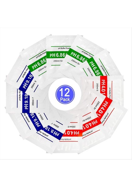 12 Paket Ph Metre Tampon Çözeltisi Toz 6 86/4 00/9 18 Ph Kalibrasyon Çözeltisi Paketleri Hassas Ph Metre Için (Yurt Dışından)