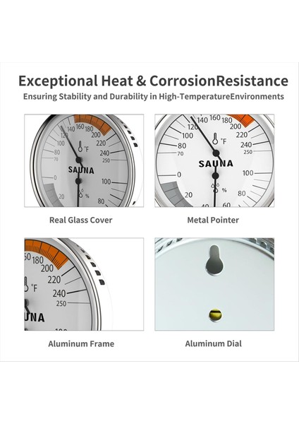 Sauna Termometresi 2&#39 Si 1 Arada Fahrenheit Termometre Higometresi Sauna Odası Iç Mekan Nem Sıcaklığı Monitörü (Yurt Dışından) fırsatları