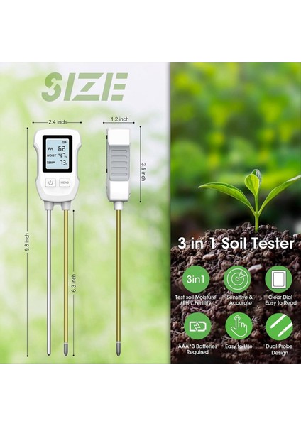 3 Arada 1 Toprak Nem Ölçer Sıcaklık/toprak Nemi/ph Metre Için Dijital Bitki Nem Ölçer Toprak Test Ölçer (Yurt Dışından) indirimleri