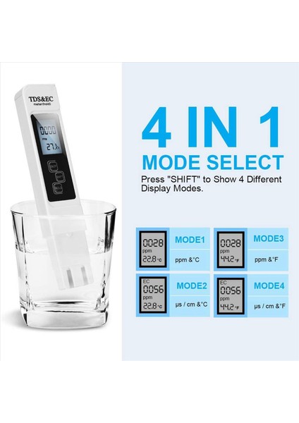 2x Ph Metre ve Tds Metre Dijital Su Kalitesi Test Cihazı 0-9990 Ppm Ec ve Sıcaklık Ölçümü 0 01 Ph Yüksek Hassasiyet (Yurt Dışından) modelleri