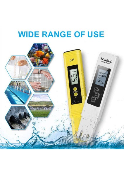 2x Ph Metre ve Tds Metre Dijital Su Kalitesi Test Cihazı 0-9990 Ppm Ec ve Sıcaklık Ölçümü 0 01 Ph Yüksek Hassasiyet (Yurt Dışından) indirimleri