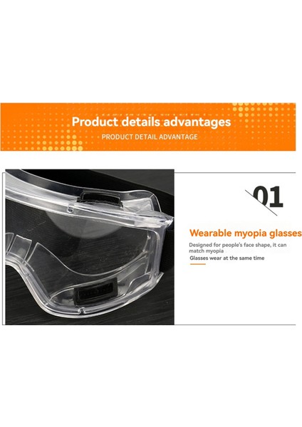 6pcs Güvenlik Güdük Anti Sıçrama Toz Geçirmez Iş Laboratuar Gözlük Göz Koruması Endüstriyel Güvenlik Gözlükleri Temiz Lens (Yurt Dışından) modelleri