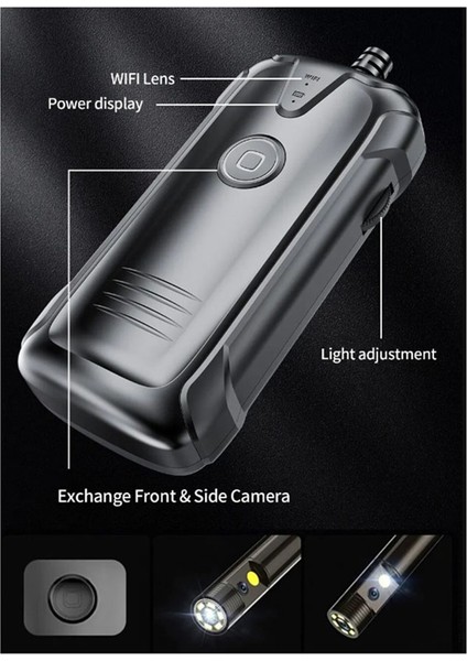 8mm Çift Lens Wifi Endoskop 1080P Kapsam Kamerası 6 LED IP67 Su Geçirmez Su Geçirmez Muayene Kamerası/ios Telefon (Yurt Dışından) fiyatları