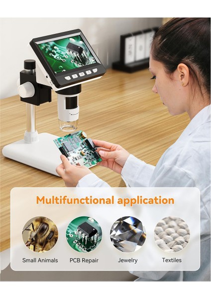 4.3 Inç Dijital Mikroskop, Yetişkinler Için Dijital Mikroskop, 8 Ajurable LED Dolgu Işıkları ile Büyütme, Telefon Onarımı Için USB Mikroskobu (Yurt Dışından) indirimleri
