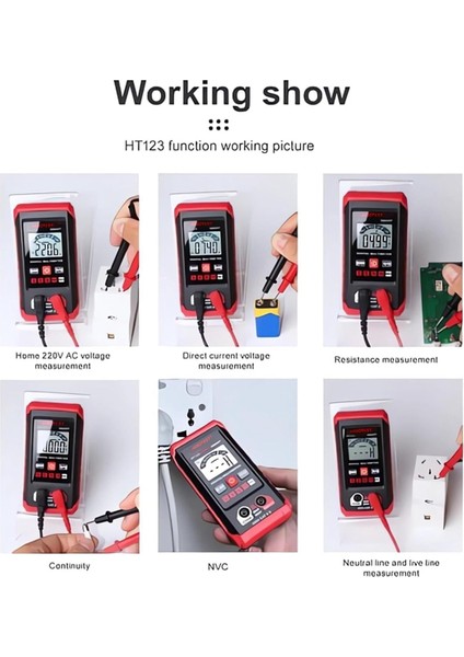 Habotest HT123 Dijital Multimetre - Otomatik Dijital Multimetre - Akıllı Ölçüm - Elektrik Test Cihazı Voltmetre Multimetre (Yurt Dışından) fiyatları