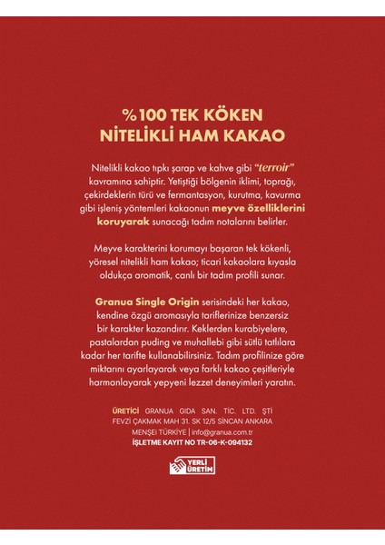 Ham Kakao Tozu | Single Origin No.836 - Madagaskar Sambriano Vadisi 115GR fiyatları