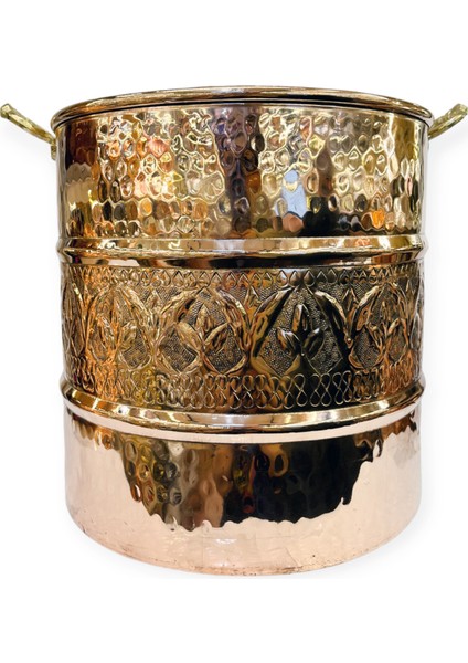 Işlemeli Bakır Köpük Kazanı 32 cm