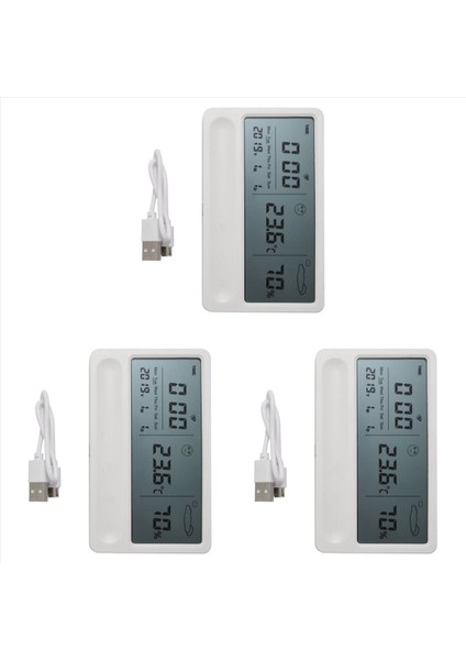 3x Dijital Higometre Termometre Iç Mekan Oda Sıcaklığı Nem Metre LCD Stand Manyetik Destek Sensörü Monitörü (Yurt Dışından)
