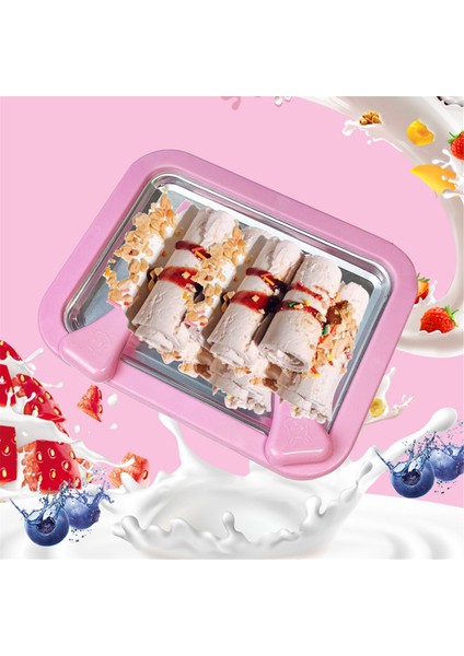 Kızarmış Yoğurt Makinesi Ev Yapımı Mini Kızarmış Buz Makinesi Anında Soğuk Plaka Haddelenmiş Dondurma Pembe Yapmak Için Ideal (Yurt Dışından) fiyatları