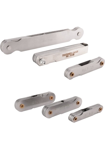 6 Pcs Paslanmaz Çelik Yarıçap Göstergesi Feeler Gauge Set Arc Radius Filetet Göstergesi ve 0.04-0.88MM Uzay Ölçümü Aracı (Yurt Dışından) fırsatları