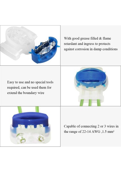 120PCS Su Geçirmez Tel Konektör Kıvrım Jel Dolum Robot Çim Biçme Makinesi Dış Bahçe Sulama Uygulaması (Yurt Dışından) modelleri