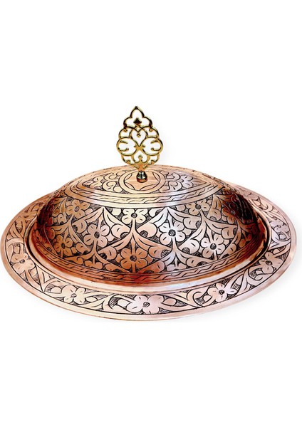 35 cm Ağır Işlemeli Bakır Kayık, Skoç Eskitme fiyatları