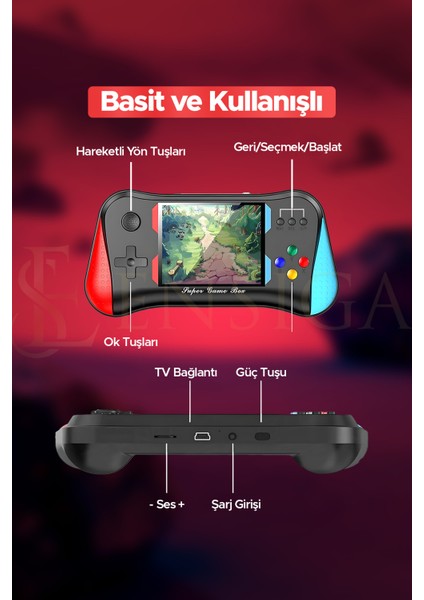 Retro 500 Oyunlu Nostaljik Oyunlu El Atari Gamebox Oyun Konsolu indirimleri