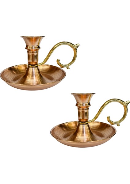 2’li Bakır Düz Şinanay Mumluk