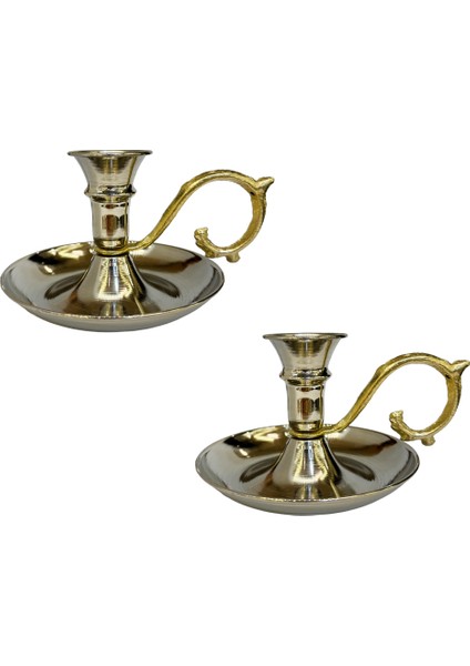 2’li Nikel Kaplama Bakır Düz Şinanay Mumluk