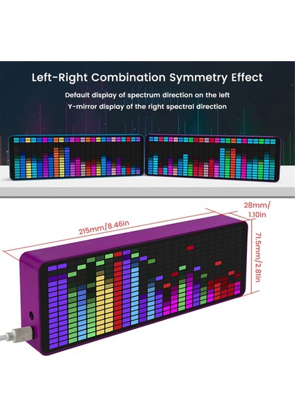 LED Müzik Spektrumu Ekran Rgb Açık Renkli Spektrum Pikap Atmosfer Lambası Ses Kontrol Seviyesi Göstergesi (Yurt Dışından) fiyatları