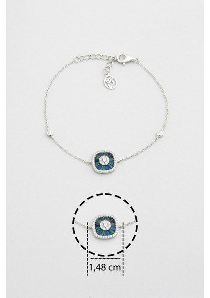 Yakamoz Gecesi 18 Ayar Beyaz Altın Kaplama 19 cm Gümüş Bileklik modelleri