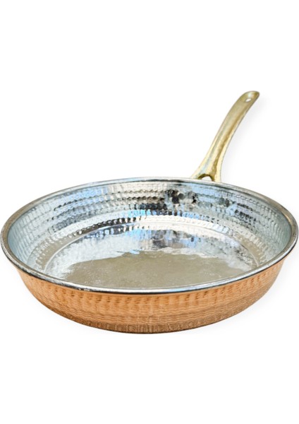 Tek Kulplu Dövme Bakır Tava 23 cm