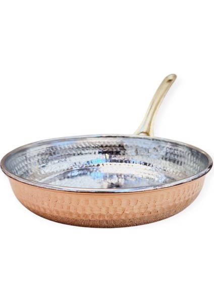 Tek Kulplu Dövme Bakır Tava 24 cm