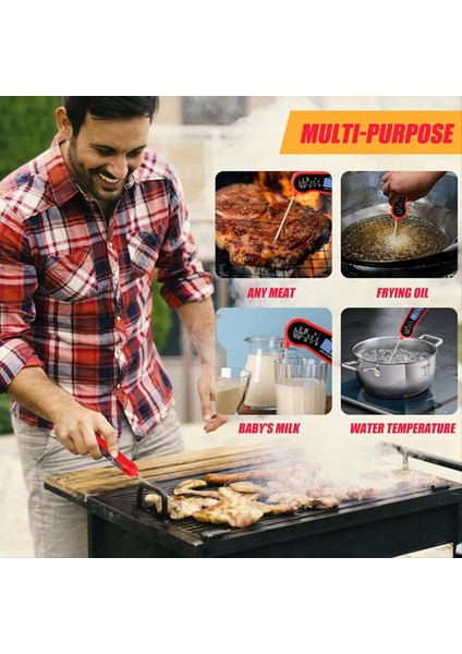 Dijital Et Termometresi Anında Okunan Gıda Termometresi Katlanabilir Prob Pişirme Termometi Için Ev Dış Mekan (Yurt Dışından) fırsatları