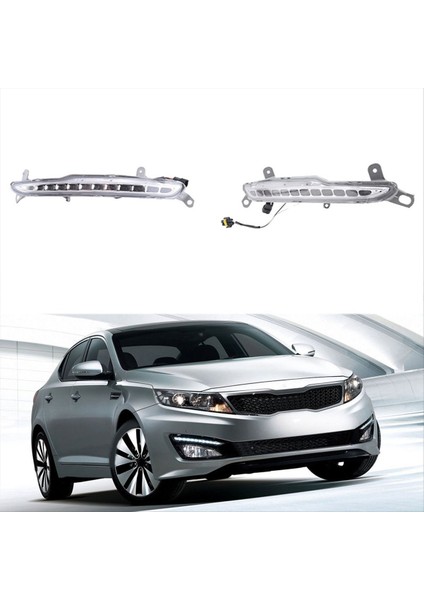 Araba Ön Tampon LED Sis Farkı Drl Kia K5 Optima Için Gündüz Çalışan Işık 2010-2014 Sağ 922082T100 (Yurt Dışından)