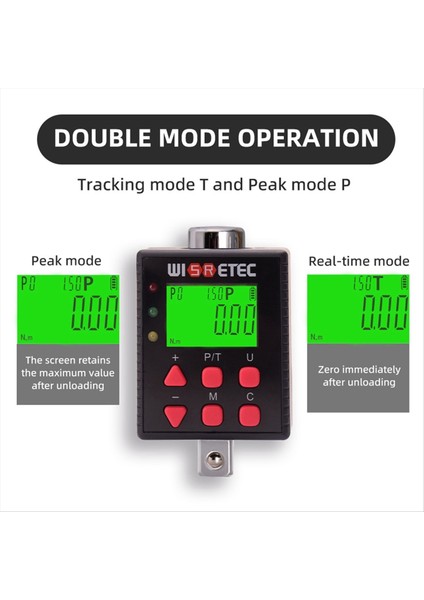 Wisretec Dijital Tork Metre Dijital Arka Işık Iki Yönlü Ölçüm Iki Çalışma Modu Ayarlanabilir ADQ4-340&#39 Lar (Yurt Dışından) modelleri