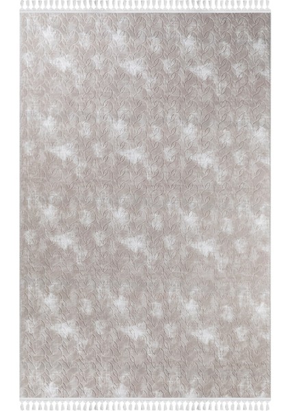 Oslo Premium mt Yıkanabilir Kaymaz Tabanlı Saçaklı Kesme Rulo Halı Yolluk Krem