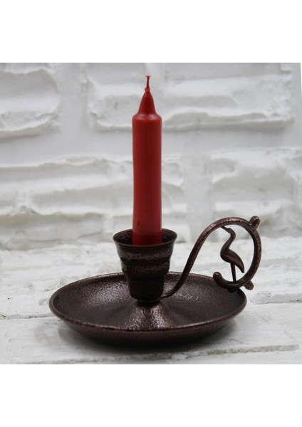 Kahve Rengi Rustik Metal Şamdan, Dekorasyonun Zarif Dokunuşu fırsatları